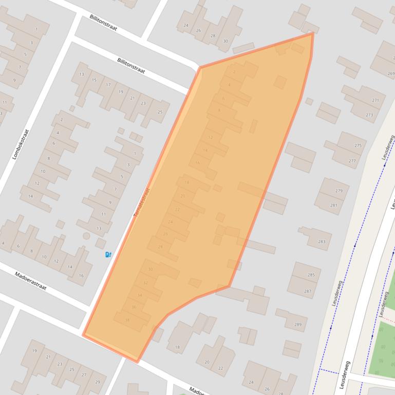 Kaart van postcodegebied 3818CR.