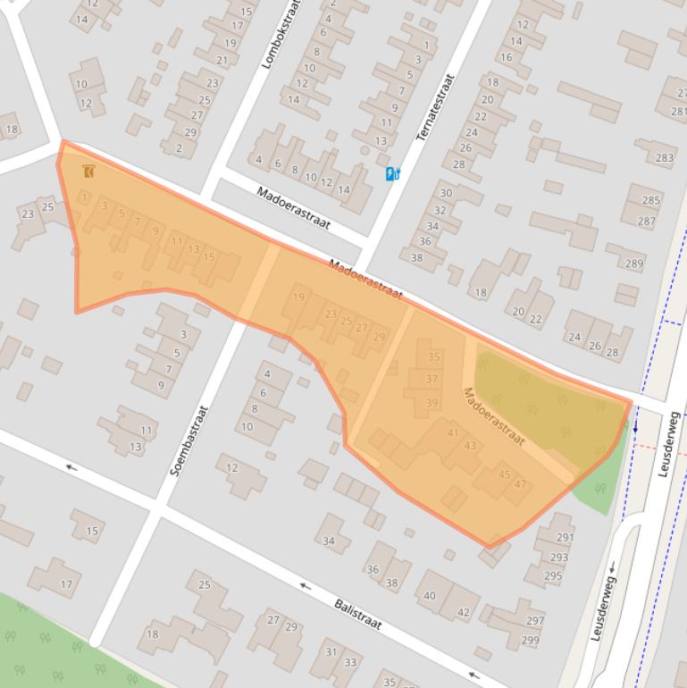 Kaart van postcodegebied 3818CS.