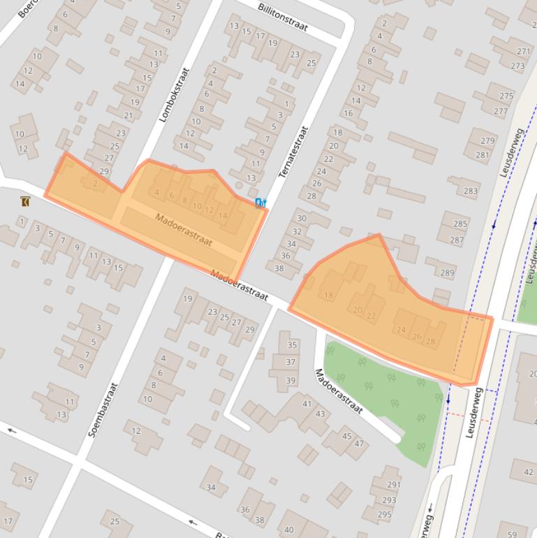 Kaart van postcodegebied 3818CT.