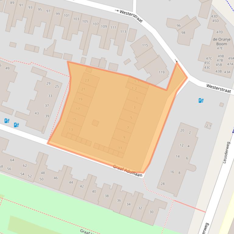 Kaart van postcodegebied 3818DA.