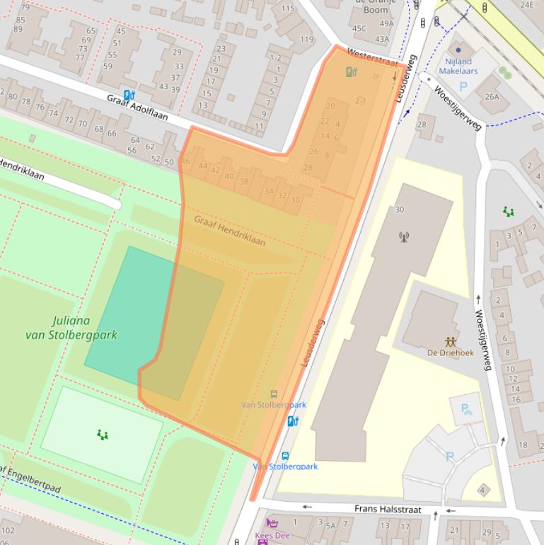 Kaart van postcodegebied 3818DC.