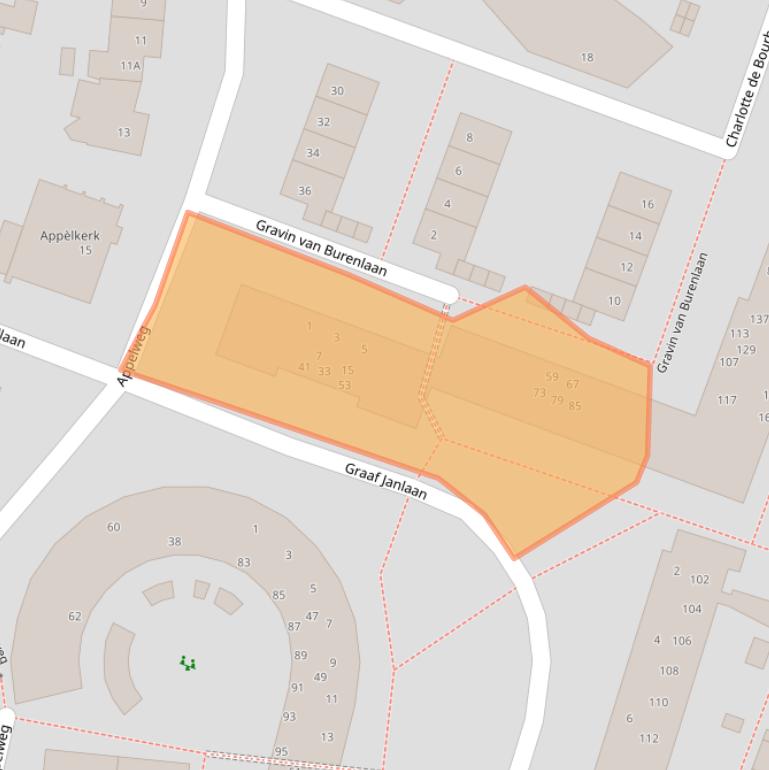 Kaart van postcodegebied 3818DE.