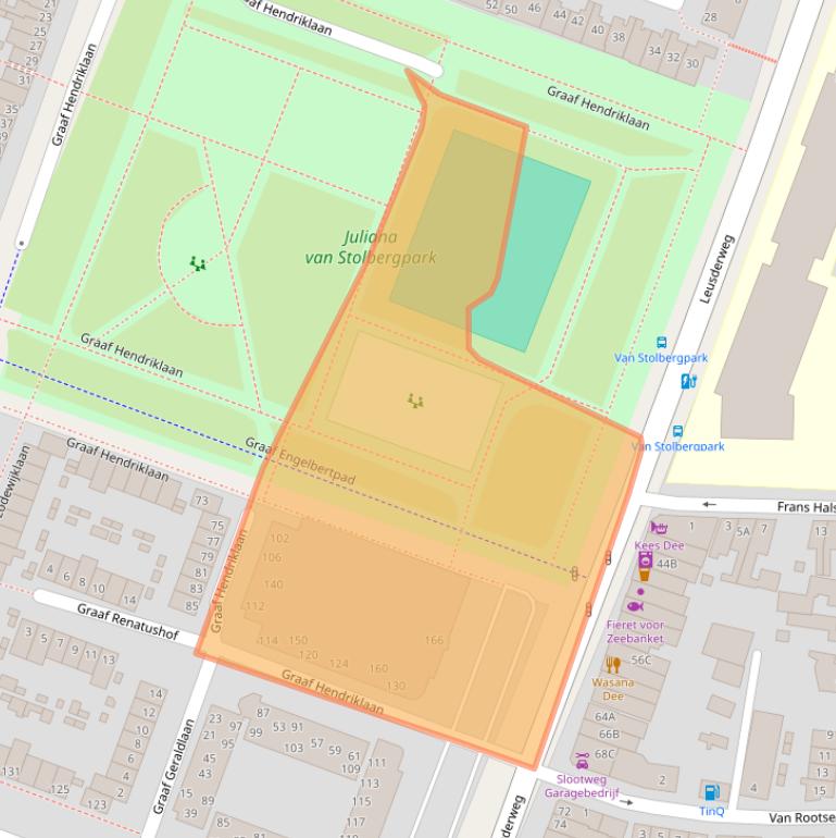 Kaart van postcodegebied 3818DN.