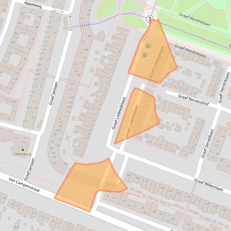 Kaart van postcodegebied 3818DR.