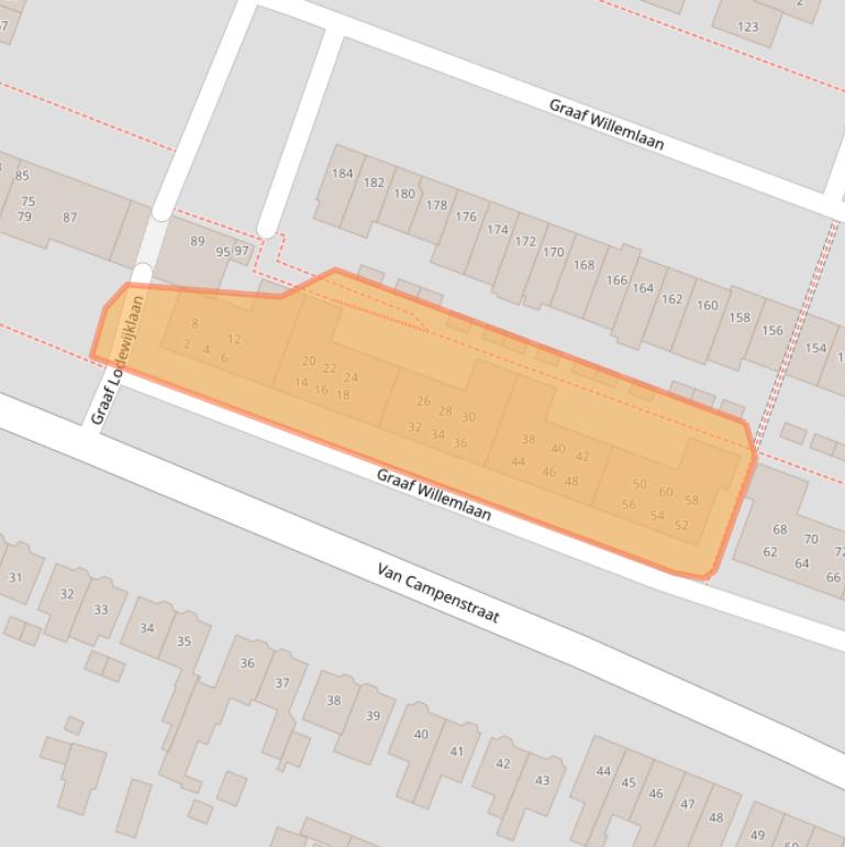 Kaart van postcodegebied 3818DT.