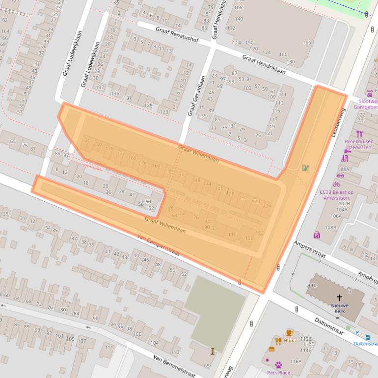 Kaart van postcodegebied 3818DV.