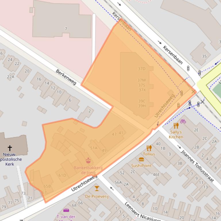 Kaart van postcodegebied 3818EA.