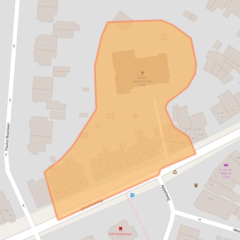 Kaart van postcodegebied 3818EB.