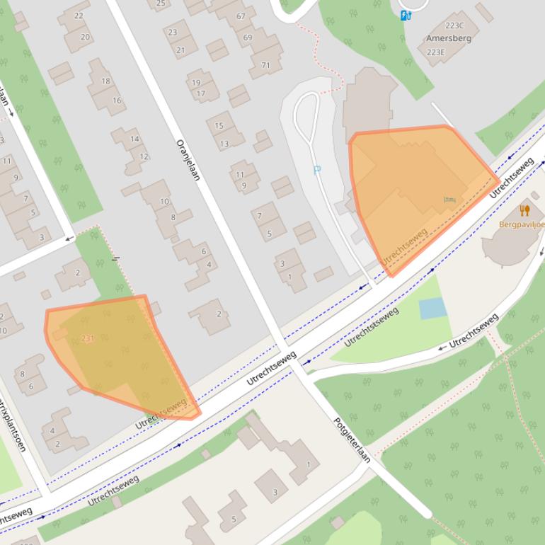 Kaart van postcodegebied 3818EG.