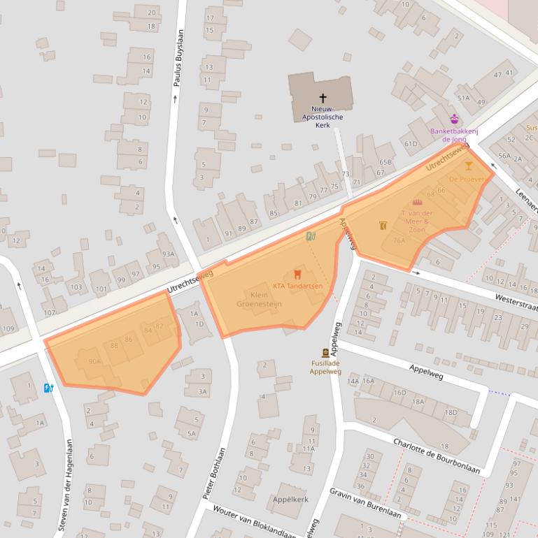 Kaart van postcodegebied 3818EN.