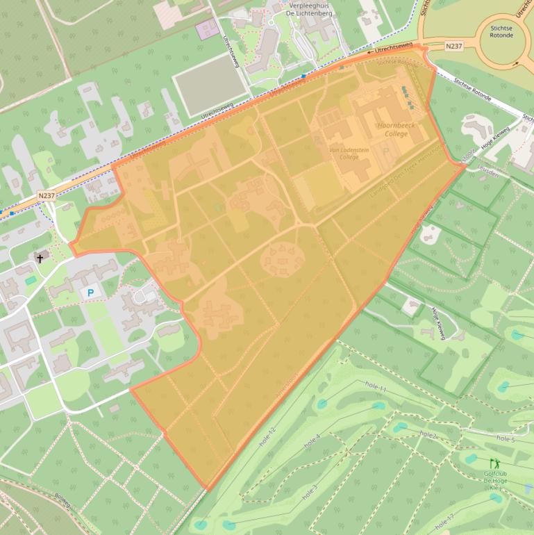 Kaart van postcodegebied 3818ET.