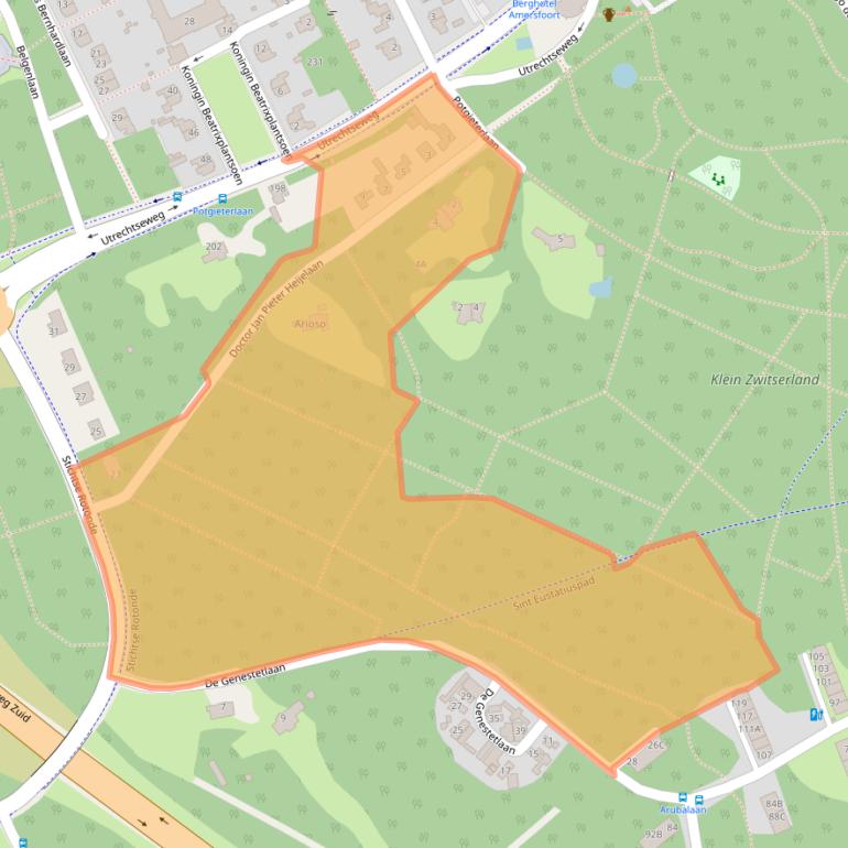 Kaart van postcodegebied 3818GT.