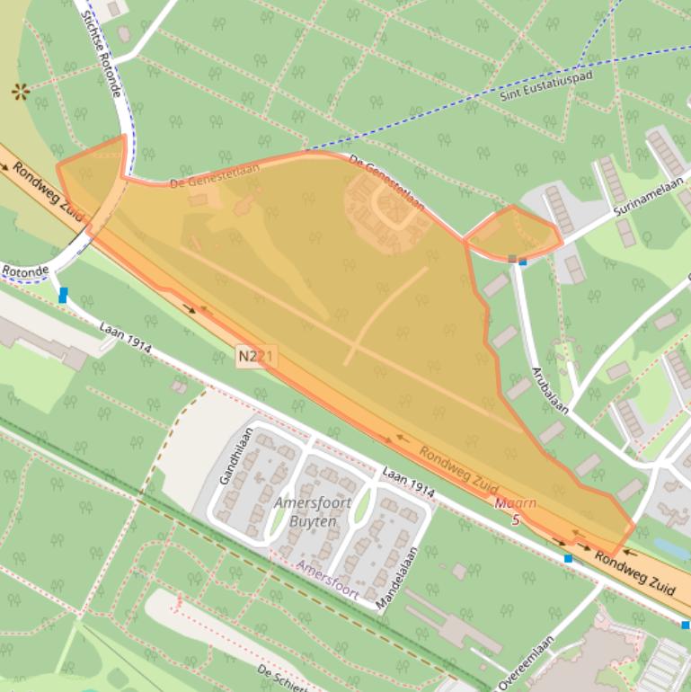 Kaart van postcodegebied 3818GW.