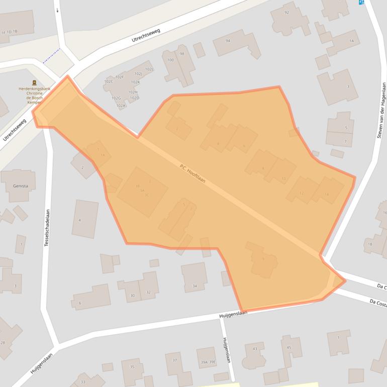 Kaart van postcodegebied 3818HG.