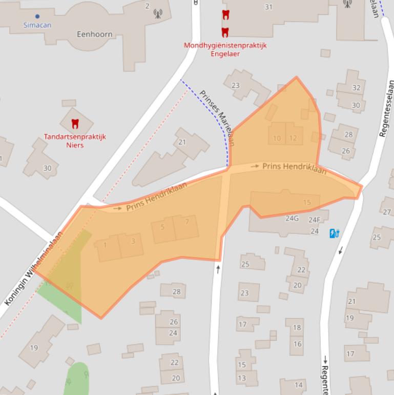 Kaart van postcodegebied 3818HK.