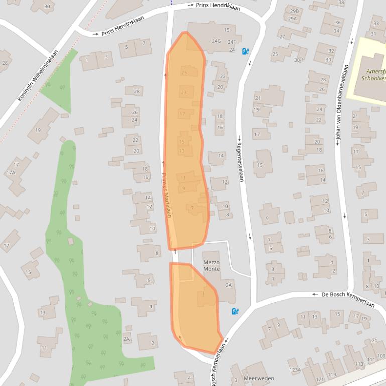 Kaart van postcodegebied 3818HL.