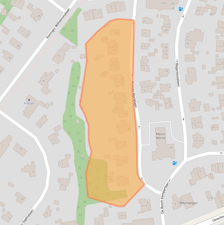 Kaart van postcodegebied 3818HM.