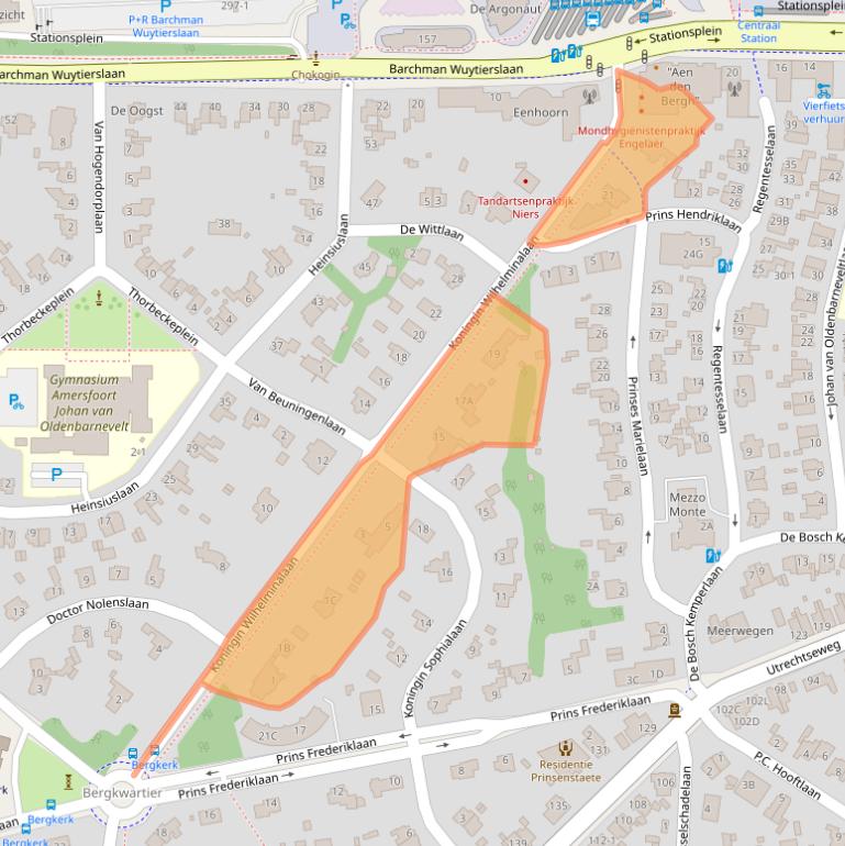 Kaart van postcodegebied 3818HN.