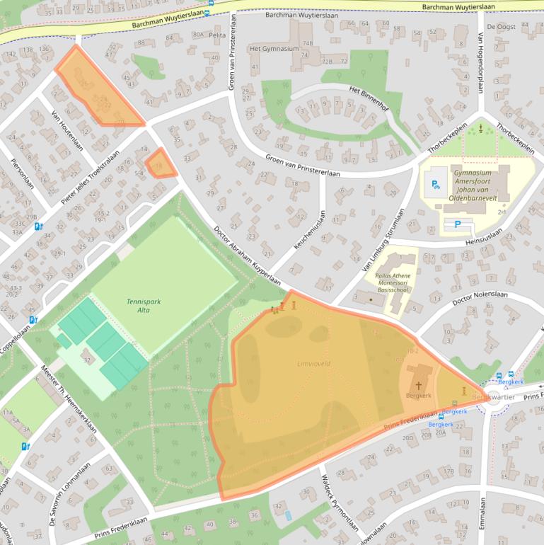 Kaart van postcodegebied 3818JC.