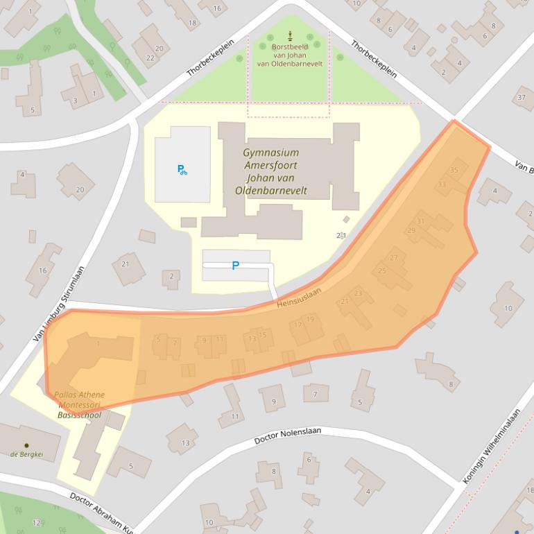 Kaart van postcodegebied 3818JE.