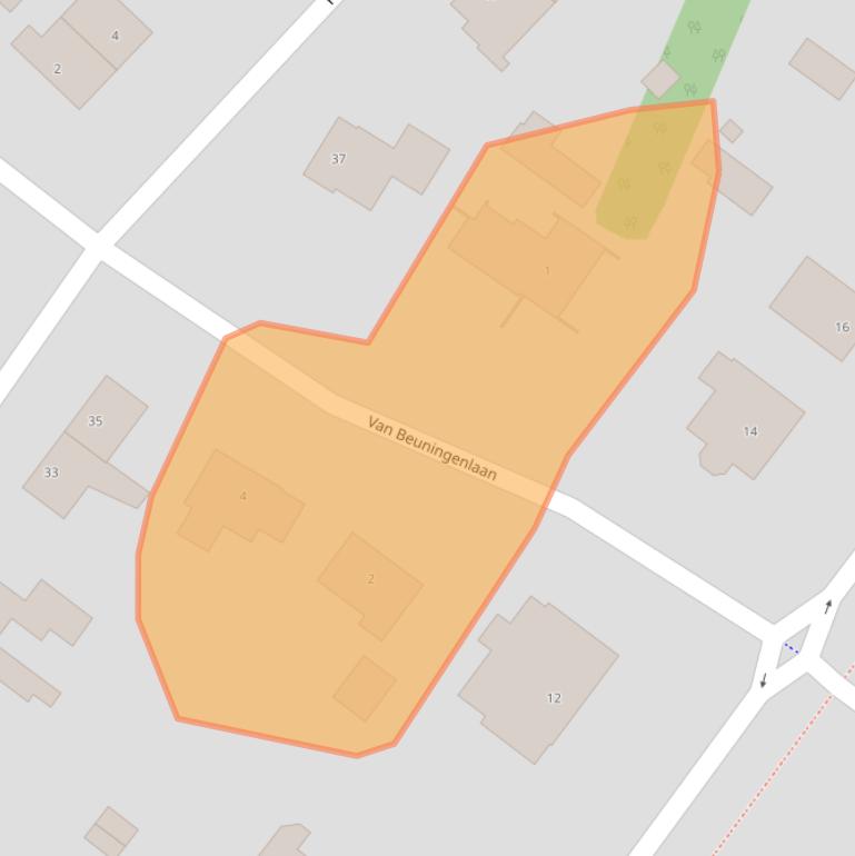 Kaart van postcodegebied 3818JJ.