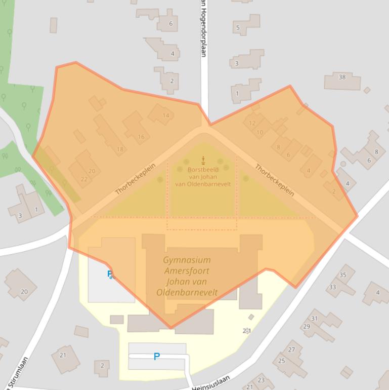 Kaart van postcodegebied 3818JL.