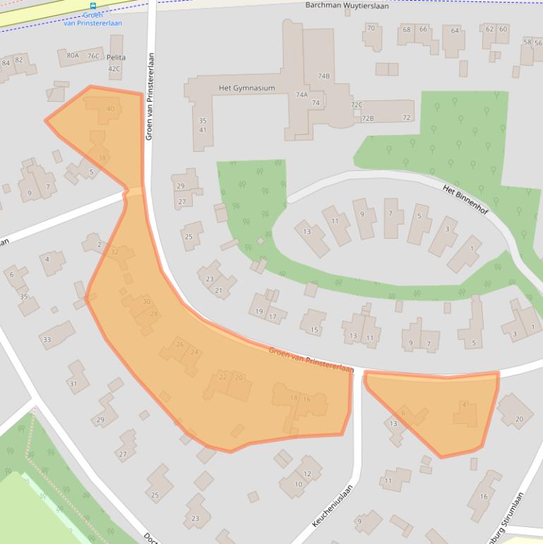 Kaart van postcodegebied 3818JP.