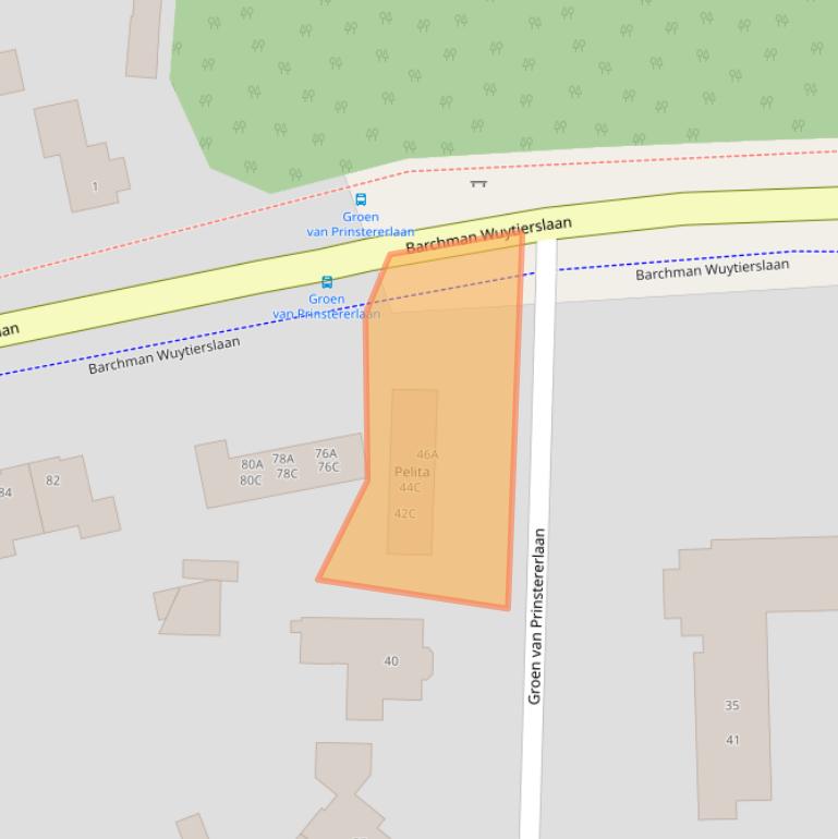 Kaart van postcodegebied 3818JR.