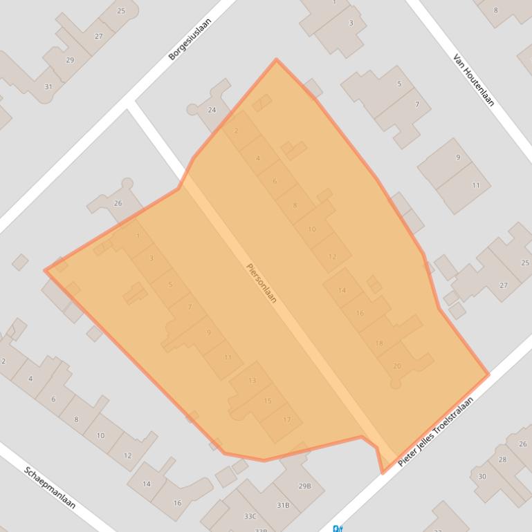 Kaart van postcodegebied 3818JX.