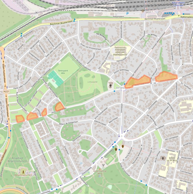 Kaart van postcodegebied 3818KA.