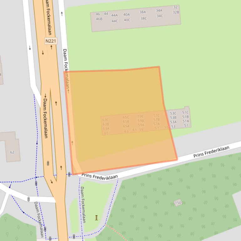 Kaart van postcodegebied 3818KB.