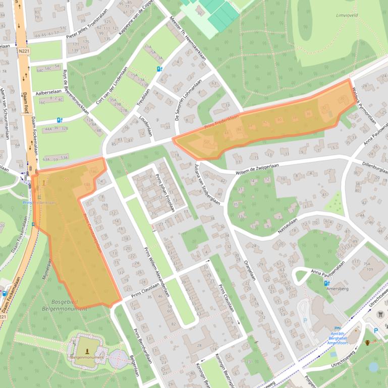 Kaart van postcodegebied 3818KD.