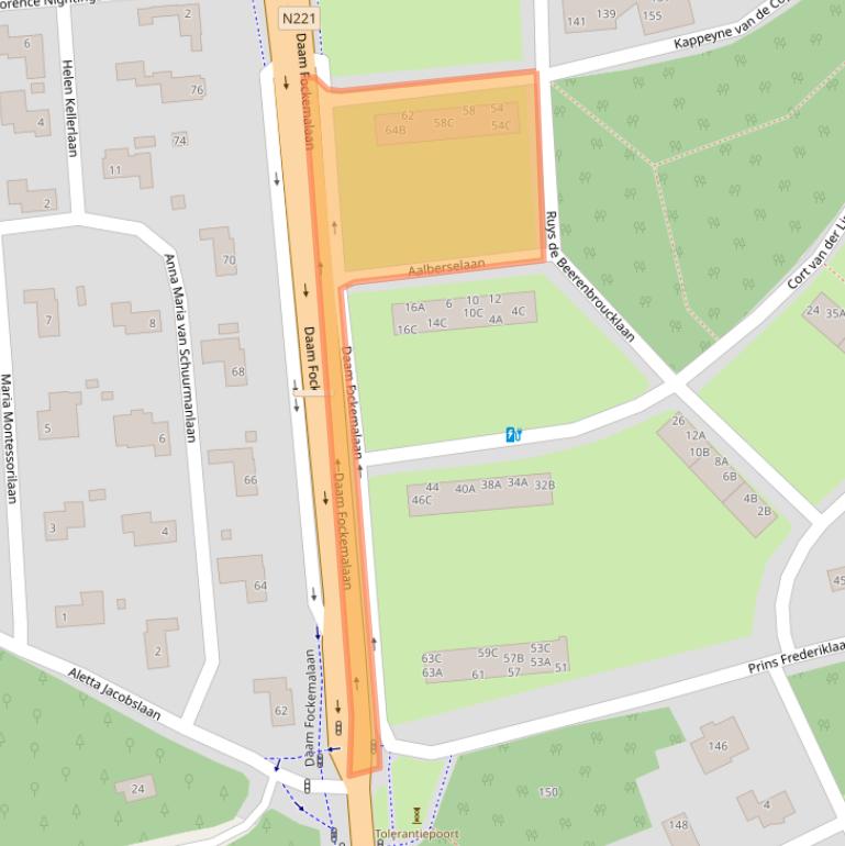 Kaart van postcodegebied 3818KX.