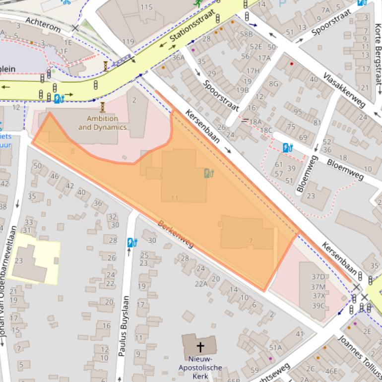 Kaart van postcodegebied 3818LA.