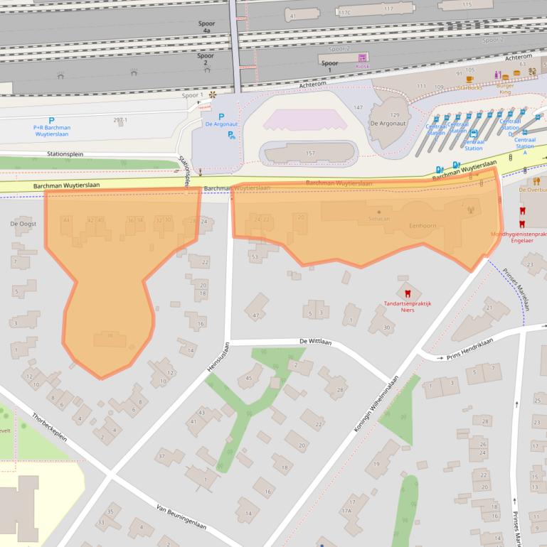 Kaart van postcodegebied 3818LH.