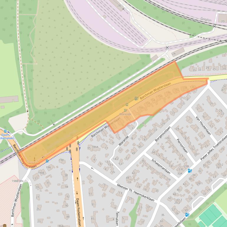 Kaart van postcodegebied 3818LM.