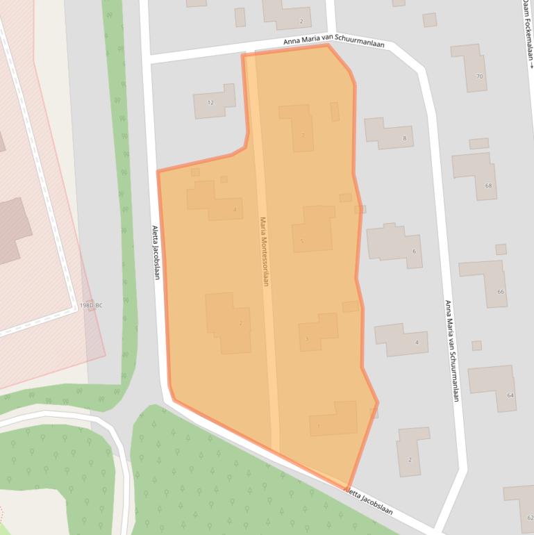 Kaart van postcodegebied 3818LR.