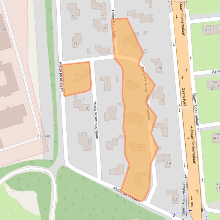 Kaart van postcodegebied 3818LS.