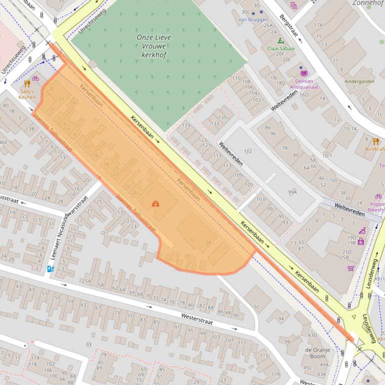 Kaart van postcodegebied 3818NB.