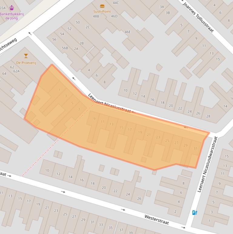 Kaart van postcodegebied 3818NE.