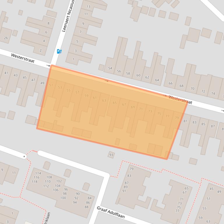 Kaart van postcodegebied 3818NJ.