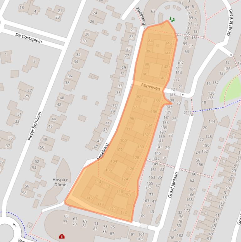 Kaart van postcodegebied 3818NP.
