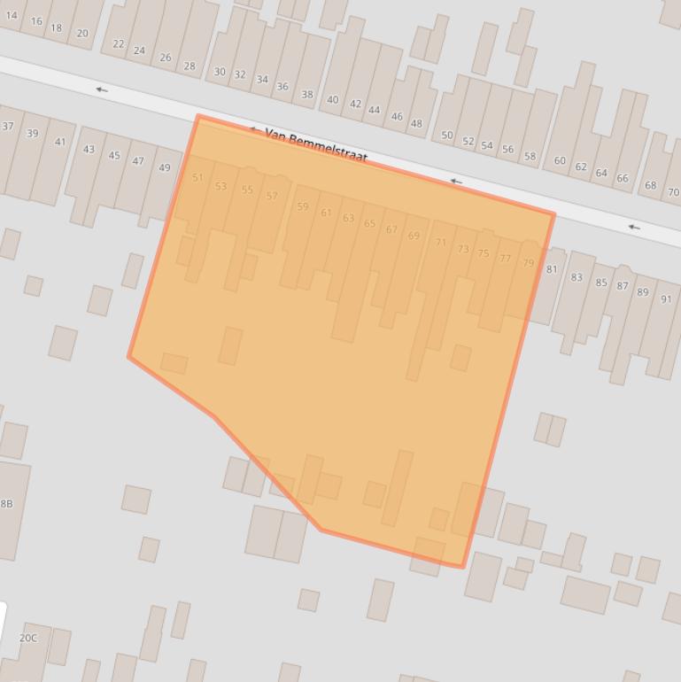 Kaart van postcodegebied 3818PB.