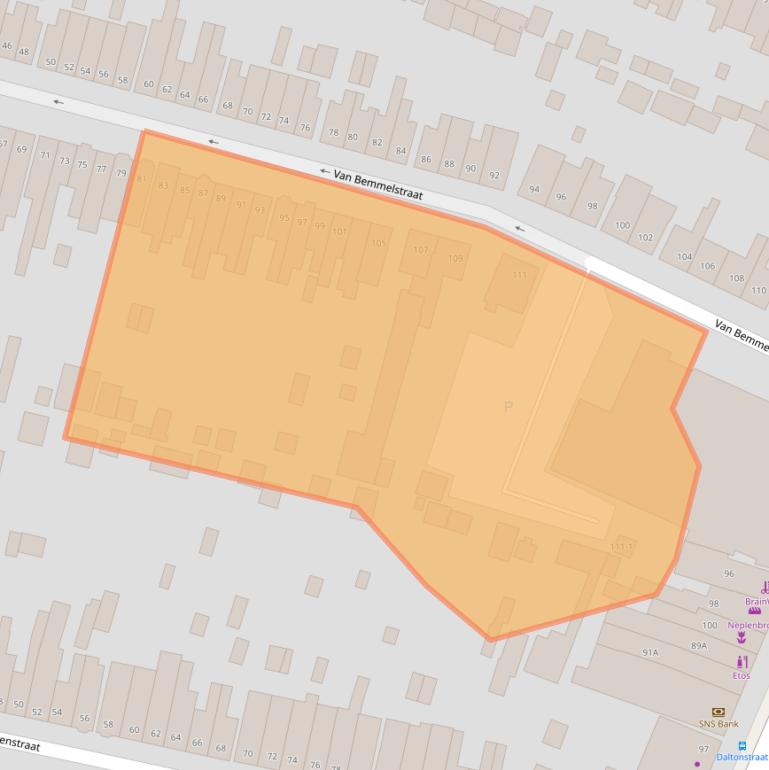 Kaart van postcodegebied 3818PC.