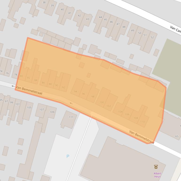 Kaart van postcodegebied 3818PG.