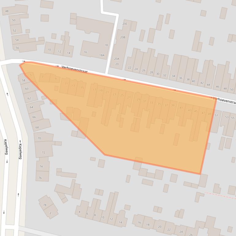 Kaart van postcodegebied 3818PK.