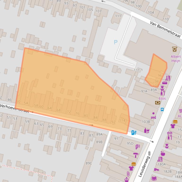 Kaart van postcodegebied 3818PN.