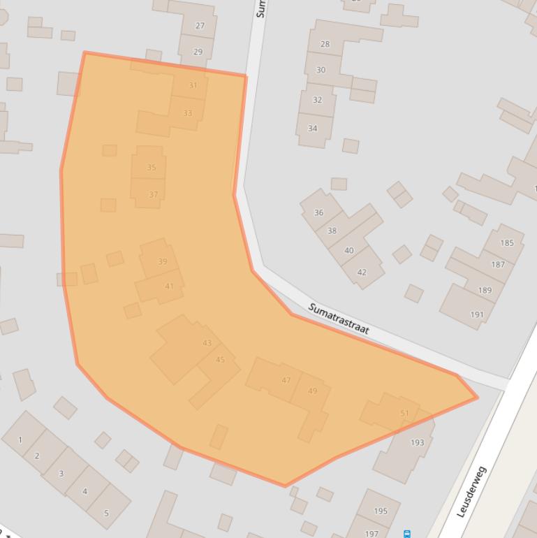 Kaart van postcodegebied 3818RE.