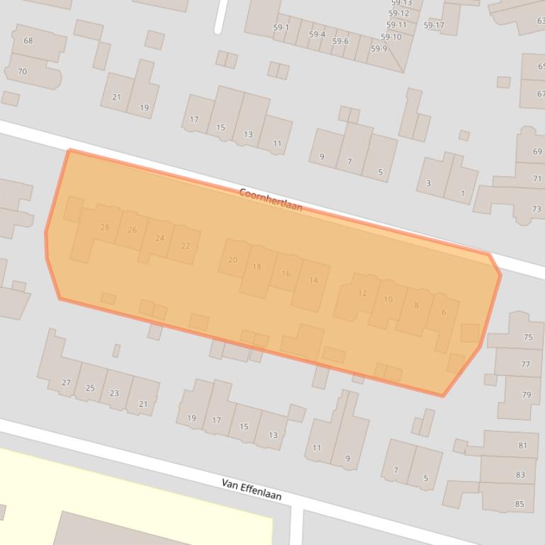Kaart van postcodegebied 3818RJ.