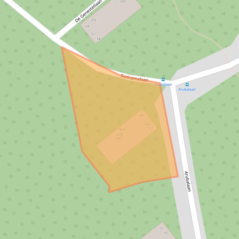 Kaart van postcodegebied 3818SP.